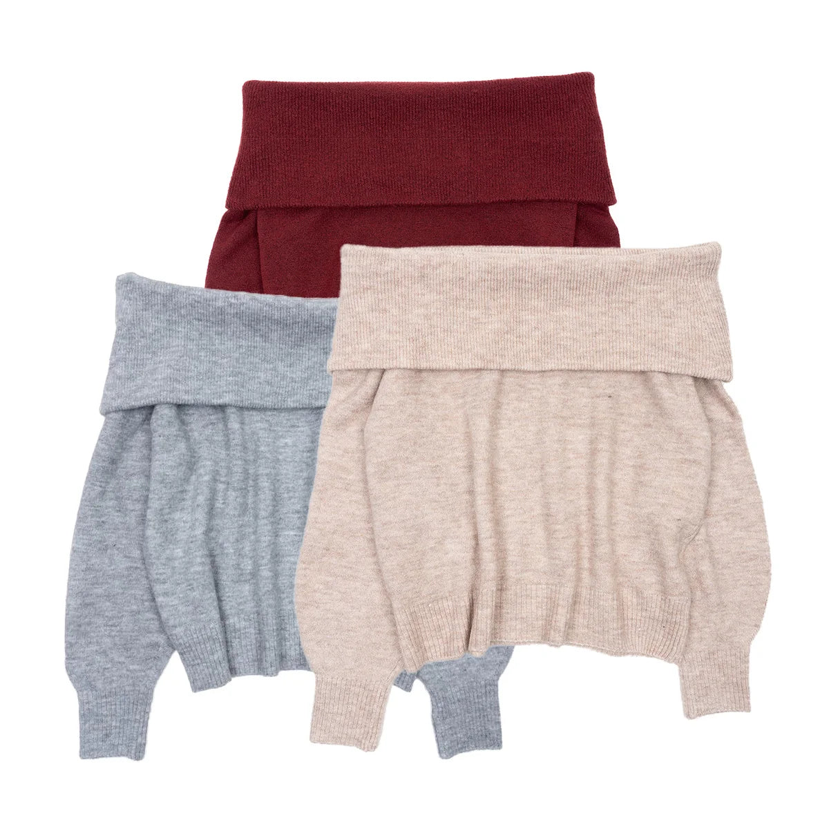 Fluffy Off Shoulder Sweater Women Fashion Jumpers Pullover Knitted Burgundy Grey Beige
