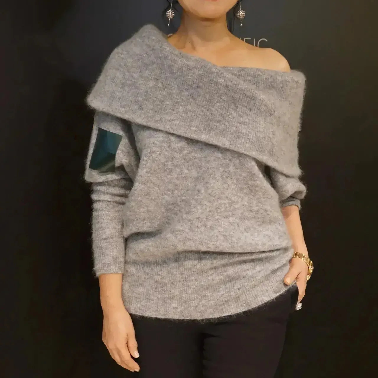 Fluffy Off Shoulder Sweater Women Fashion Jumpers Pullover Knitted Burgundy Grey Beige