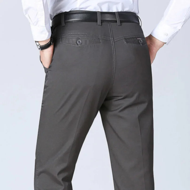 Men's 100% Cotton  Trousers Cargo Pants Smart Casual Solid