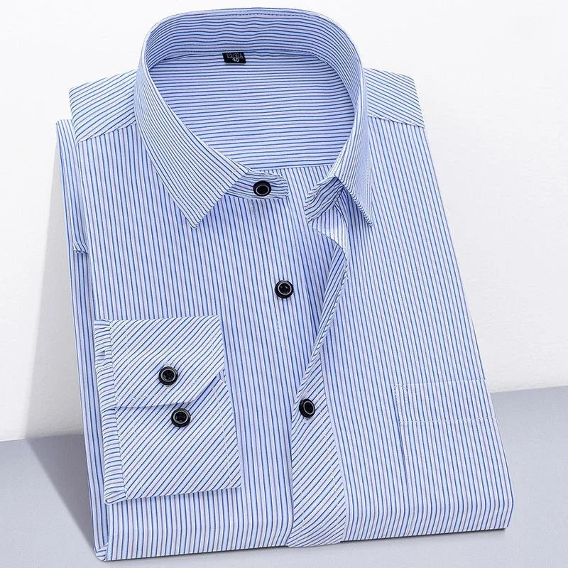 Long Sleeve Striped Branded Cotton Shirts for Men