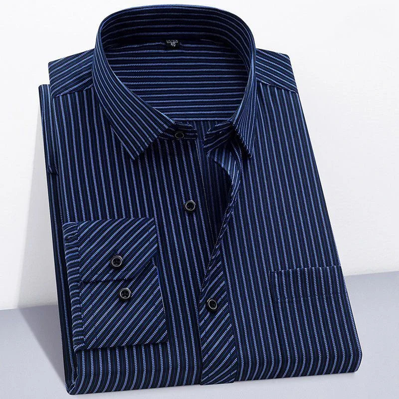 Long Sleeve Striped Branded Cotton Shirts for Men