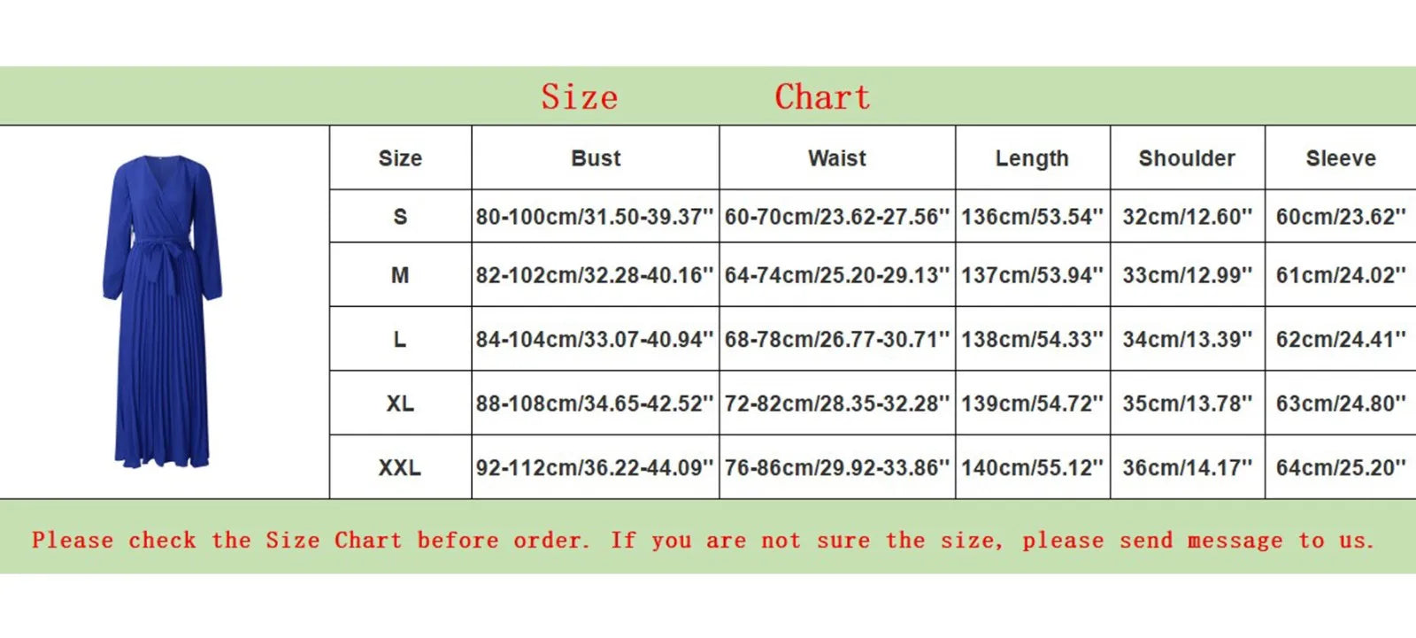 2025 Women's Autumn New Green Long-Sleeved Dress Lace Up Cross V-neck
