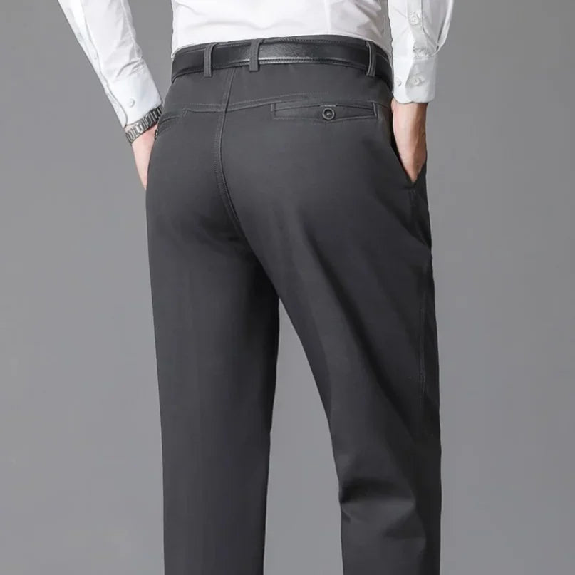 Men's 100% Cotton  Trousers Cargo Pants Smart Casual Solid